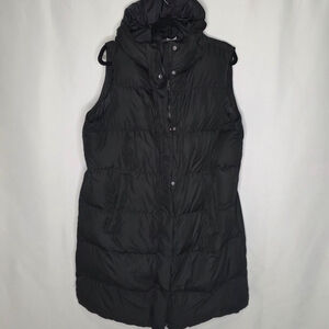 Women's Eddie Bauer Black Hooded Puffer Vest XL